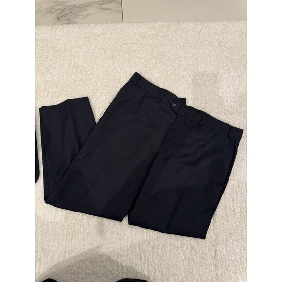 Ralph Lauren Windowpane Suit Blue 46R / 38W x 29L Wool EXCELLENT Condition Navy - Picture 8 of 14